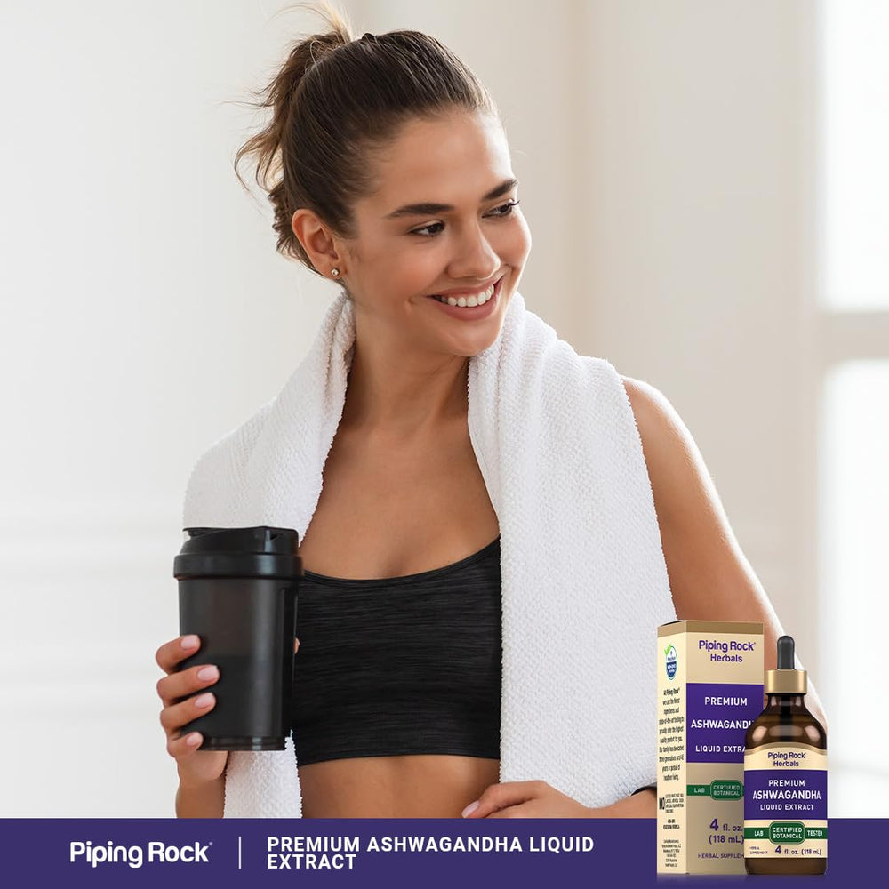 Piping Rock bottle on a bathroom shelf in a morning routine setting, supports daily use