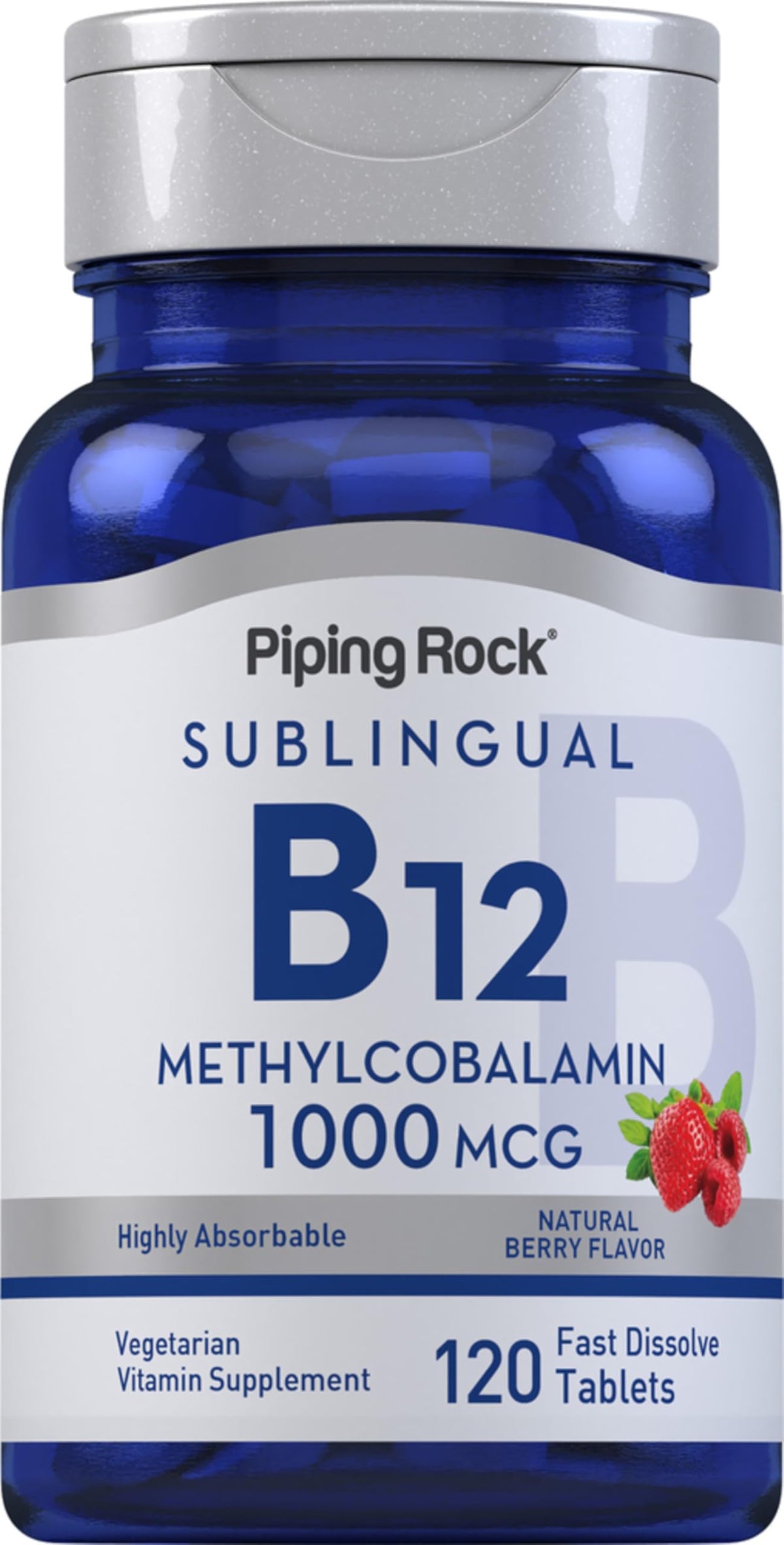 Piping Rock front bottle showing label and 120 tablet count benefit