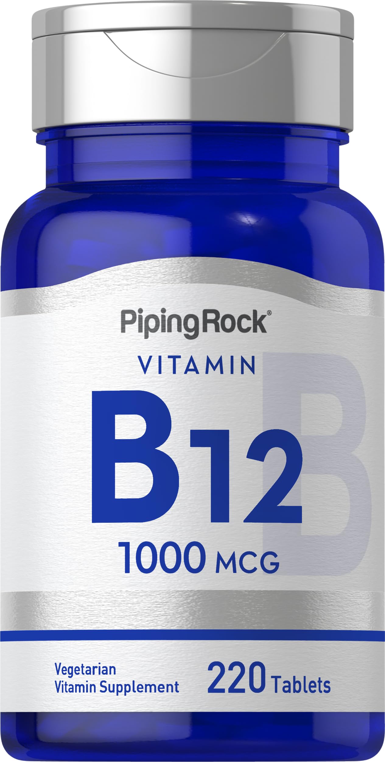 Piping Rock front label showing product name and tablet count, clear branding benefit