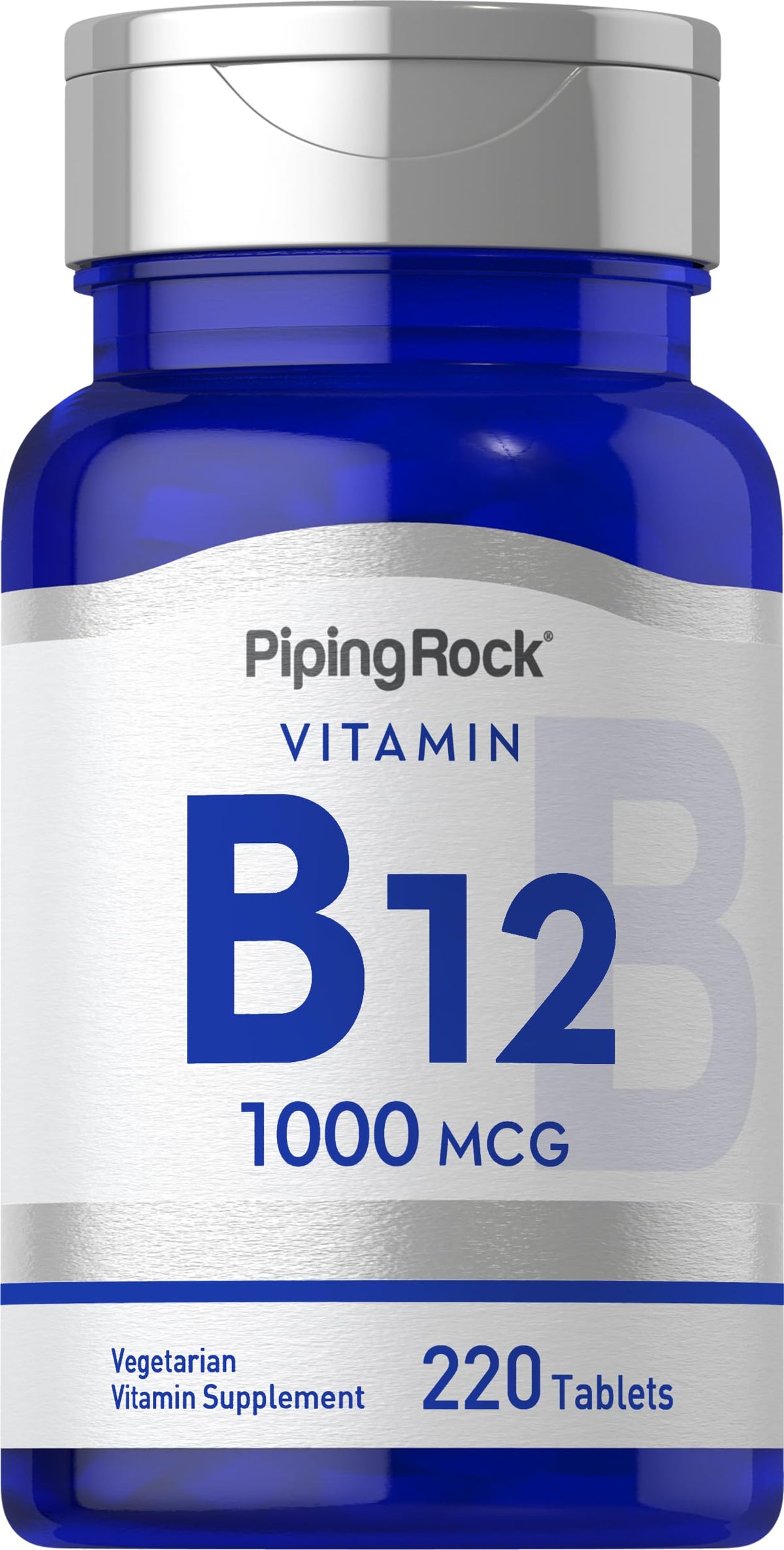 Piping Rock front label showing product name and tablet count, clear branding benefit