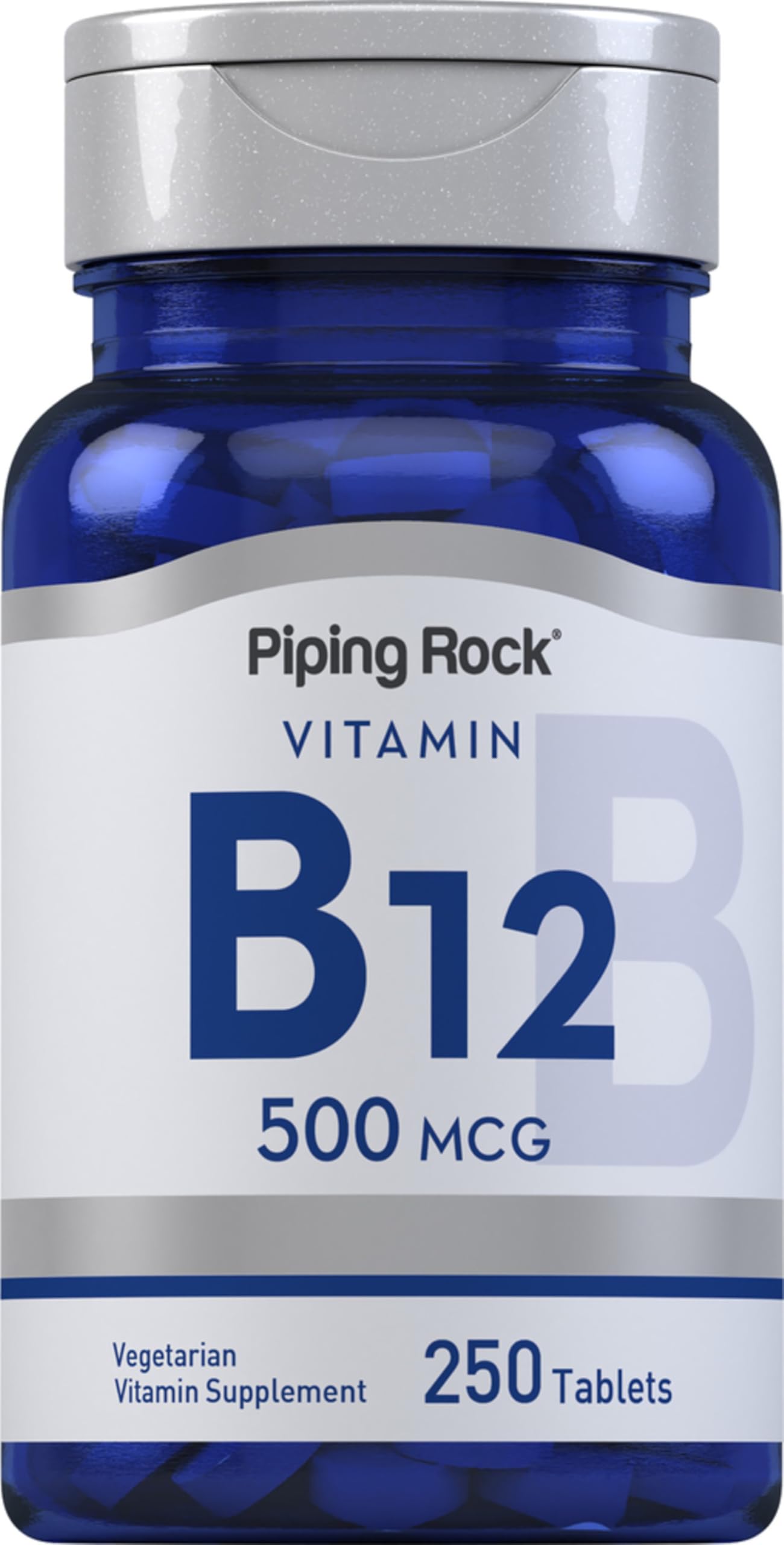 Piping Rock Vitamin B12 front packaging showing bottle and label for clarity