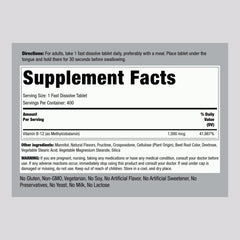 Close-up of berry-flavored B12 sublingual tablet
