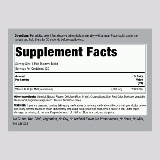 Sublingual methylcobalamin B12 tablets for fast absorption