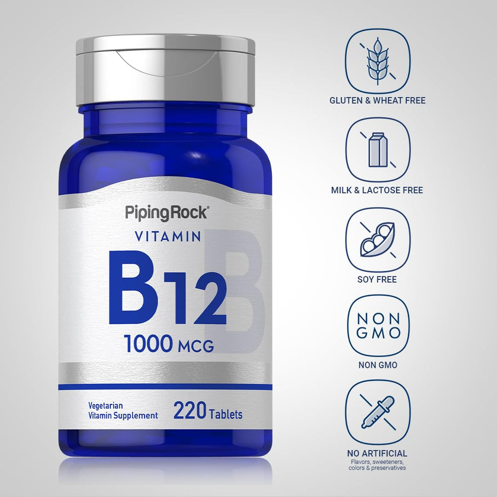 Piping Rock tablet beside a ruler to show size and dosing convenience benefit