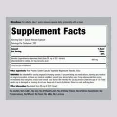 Close-up of Banaba leaf extract capsules showing 600 mg