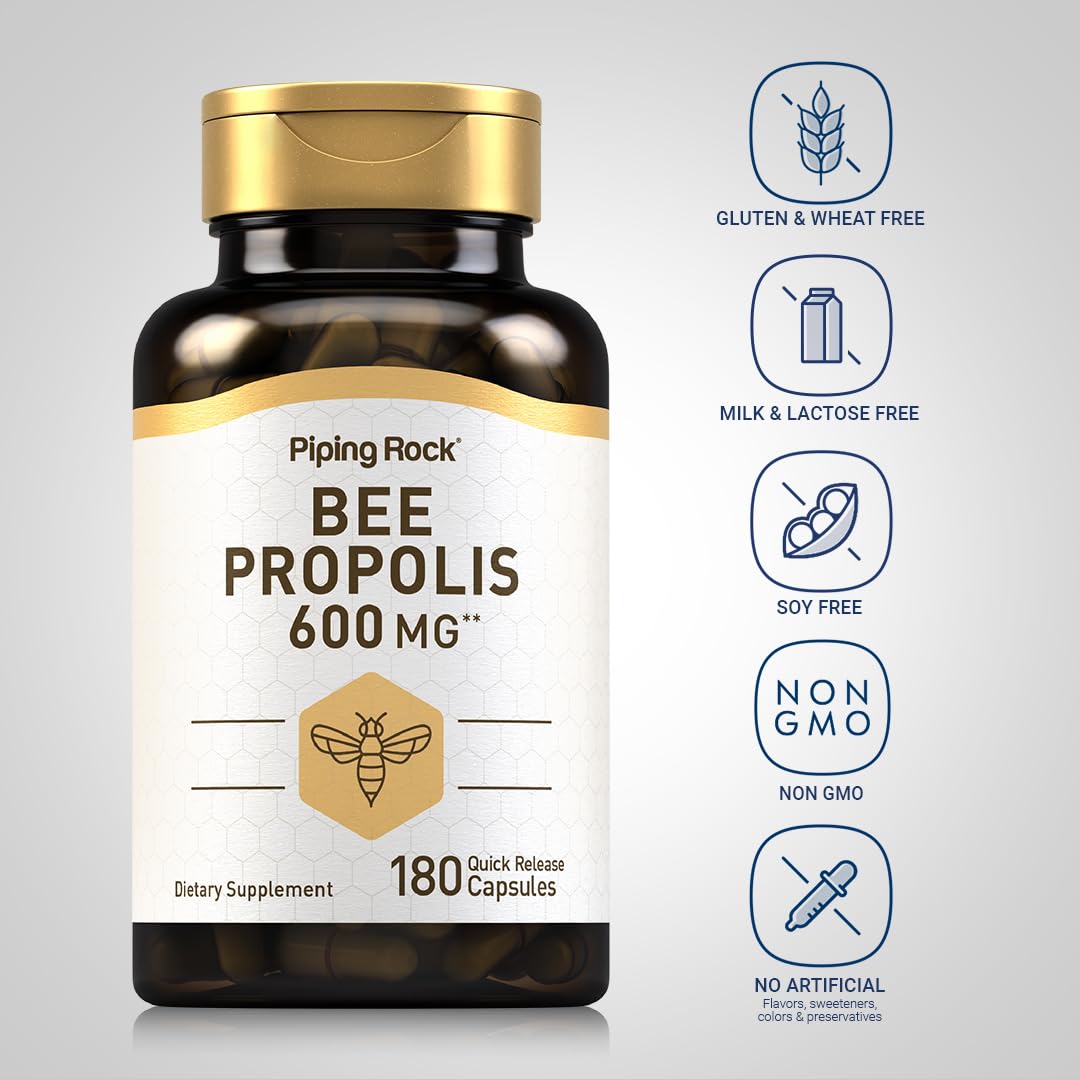 Piping Rock Bee Propolis packaging showing 180 pills