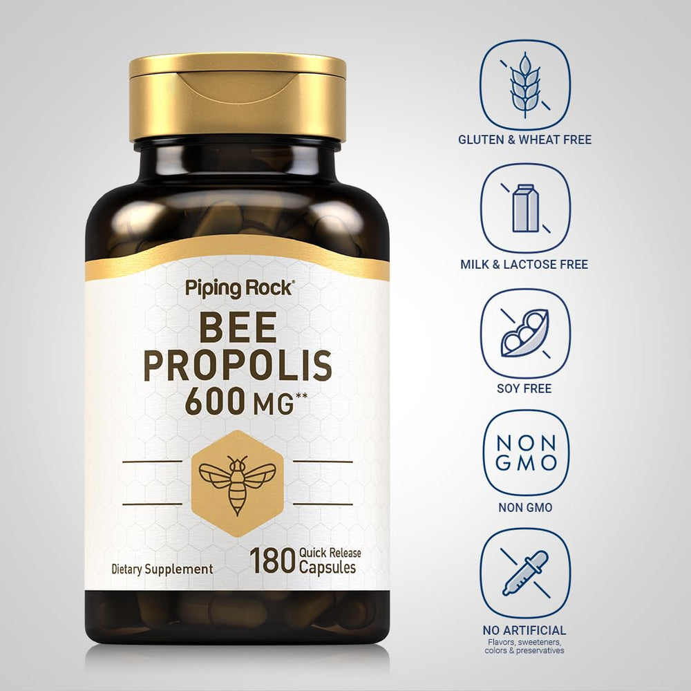 Piping Rock Bee Propolis packaging showing 180 pills