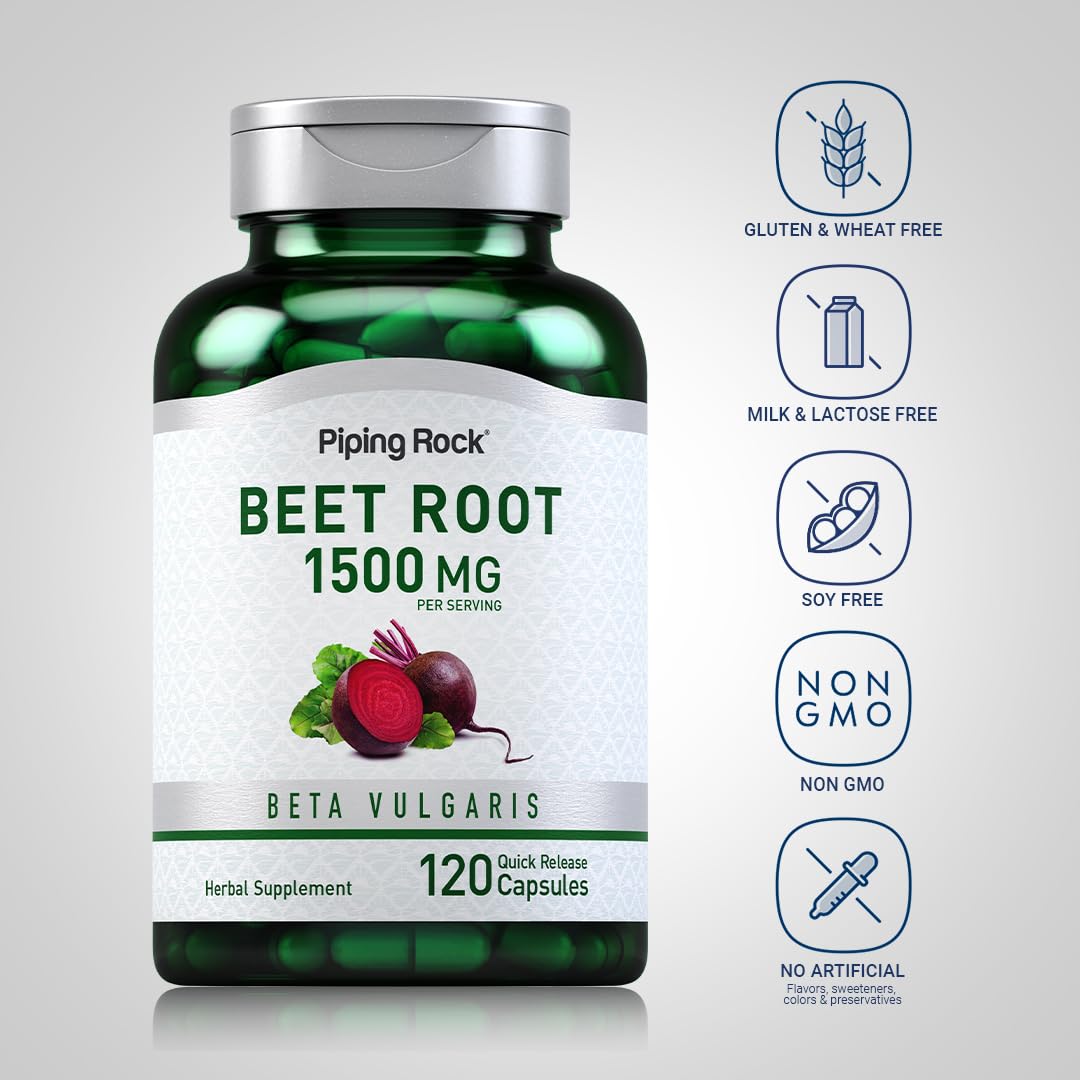 Close-up of Beet Root Capsules label