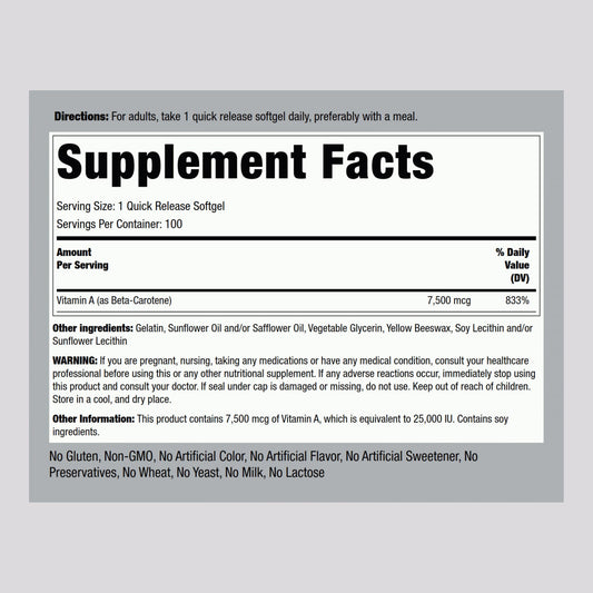 Close-up of Beta Carotene softgels capsules