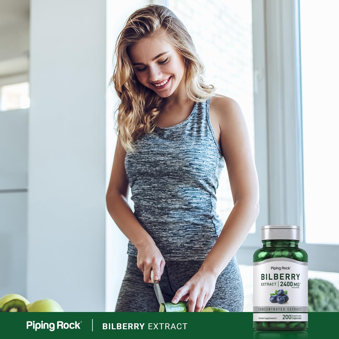 Piping Rock bottle on kitchen counter next to a glass and supplement tray