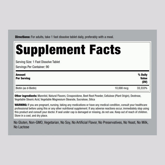 Berry flavor Biotin sublingual tablets close-up