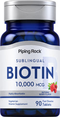 Piping Rock bottle front view showing product and count for quick identification and convenience