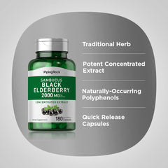 Label showing product details for Piping Rock Elderberry capsules