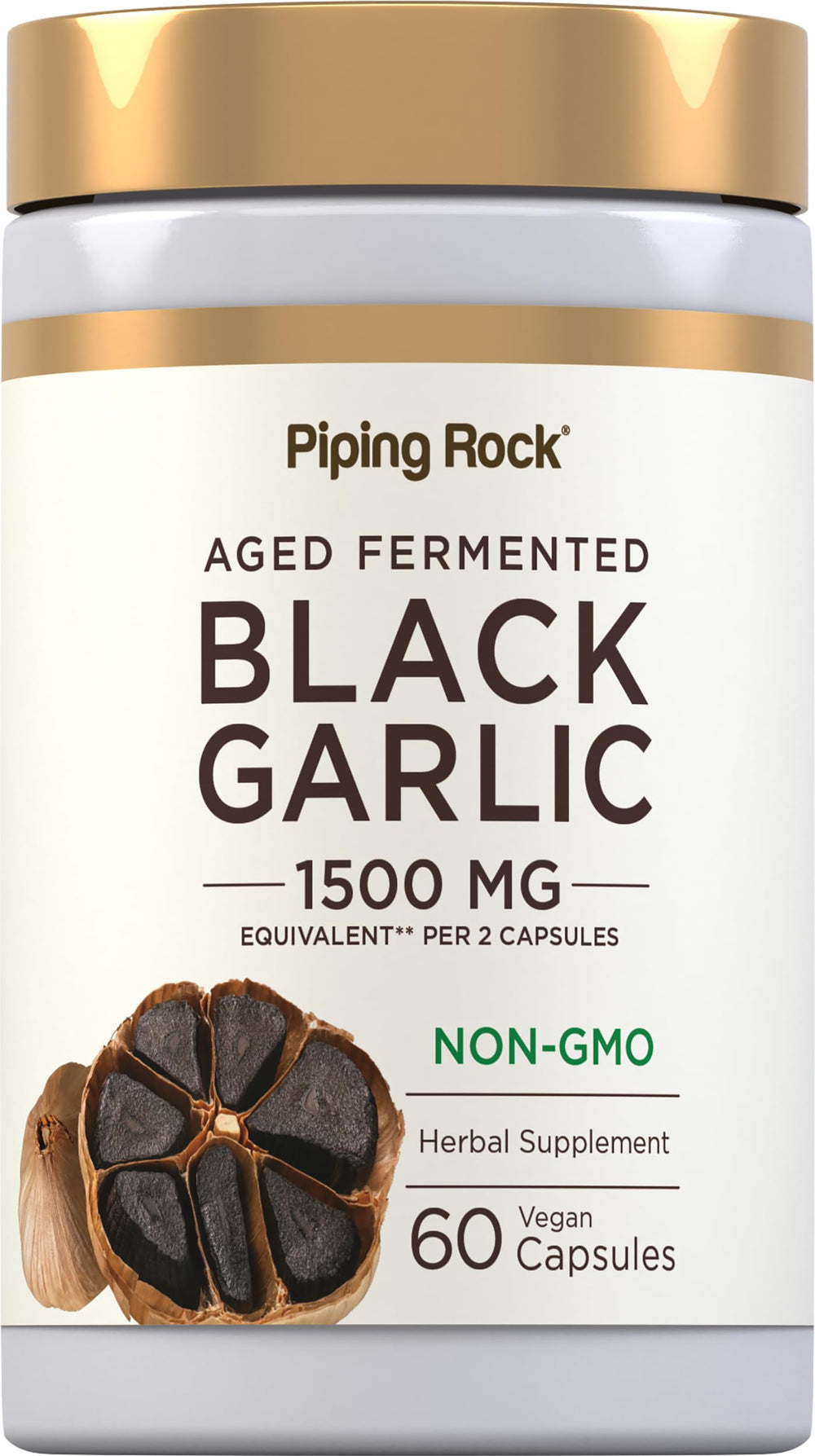 Piping Rock front packaging showing bottle and 60 capsules for convenient use
