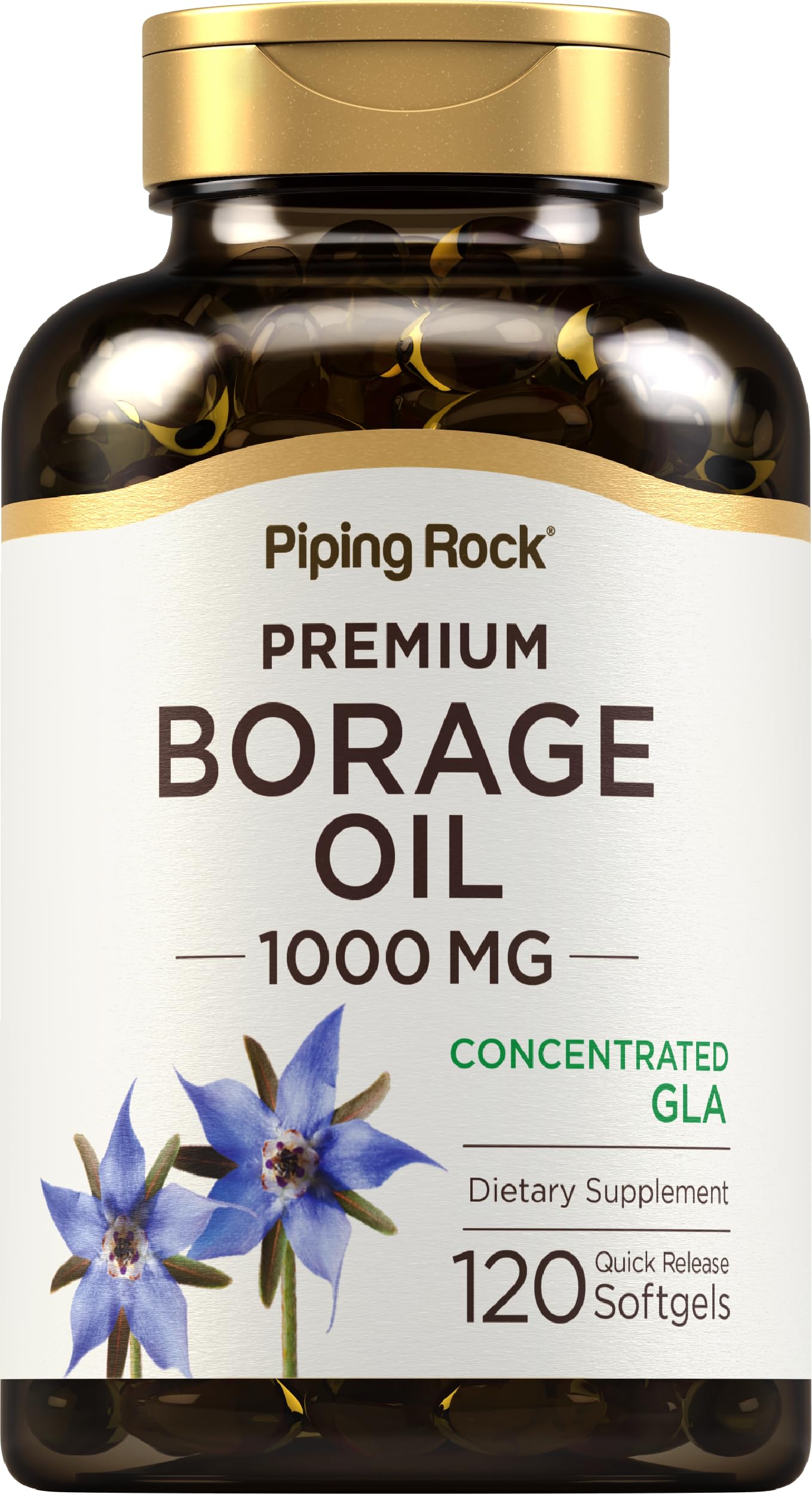 Piping Rock front bottle shot showing 120-count label and benefits