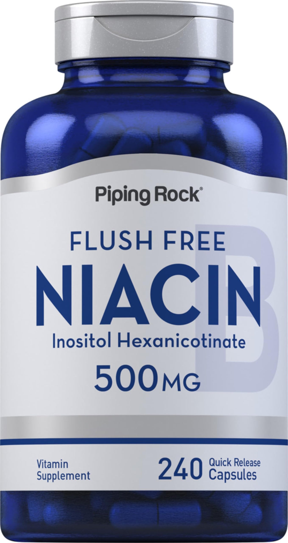 Piping Rock bottle front showing label and capsule count for easy identification