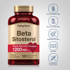 Piping Rock bottle with softgels spilled to show quantity and softgel shape benefits