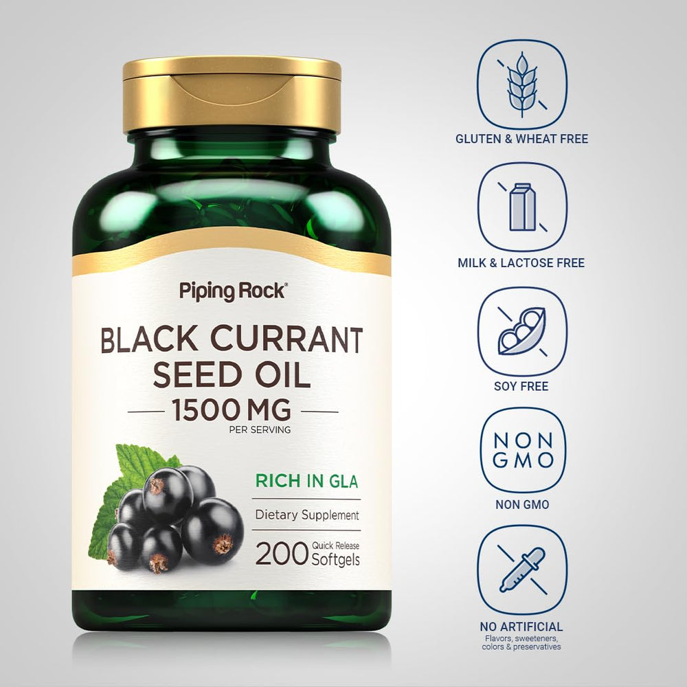 Piping Rock open bottle with softgels visible for convenient dosing