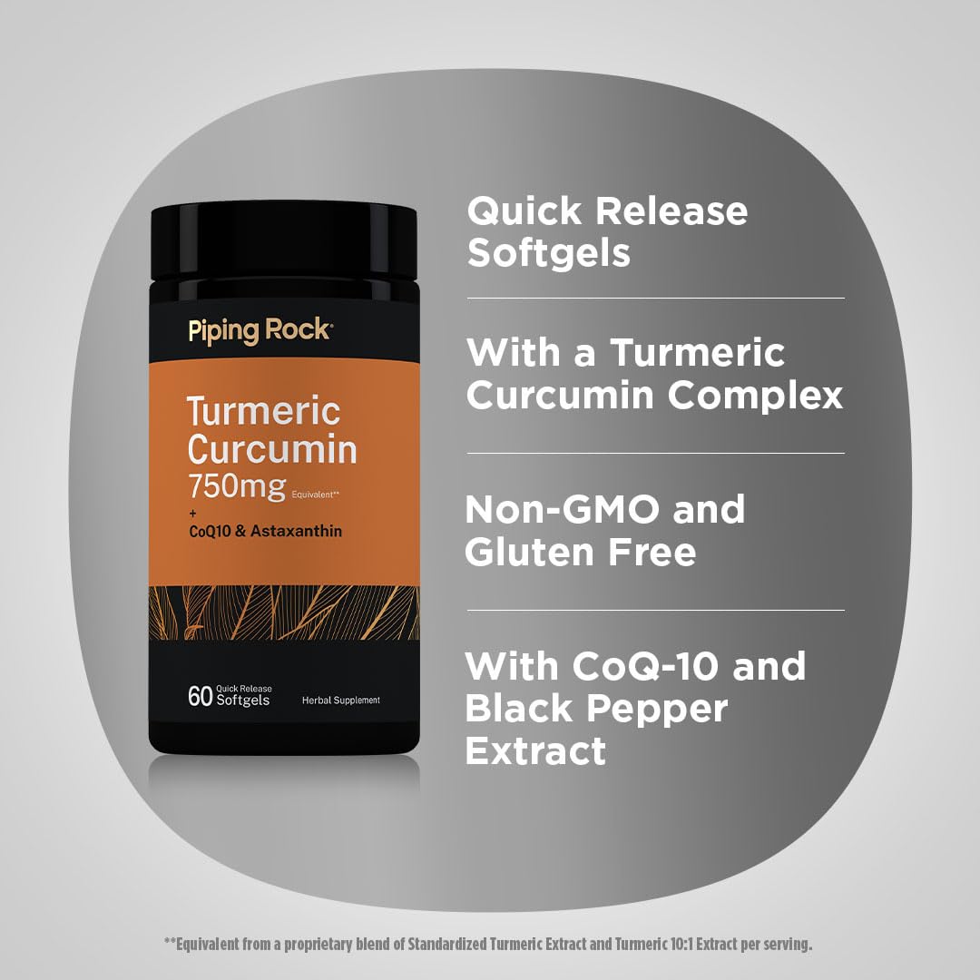 Piping Rock bottle label visible showing ingredients and dietary information