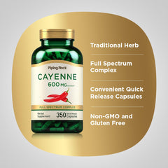 Piping Rock Cayenne Pepper Capsules pills inside bottle