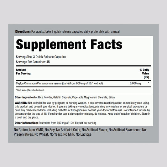 135 powder capsules bottle label