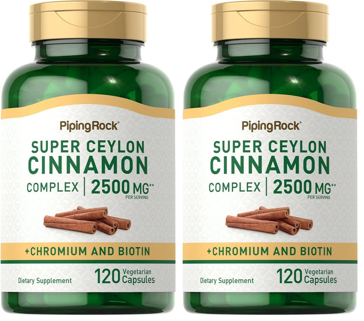 Piping Rock Ceylon Cinnamon Capsules bottle front view