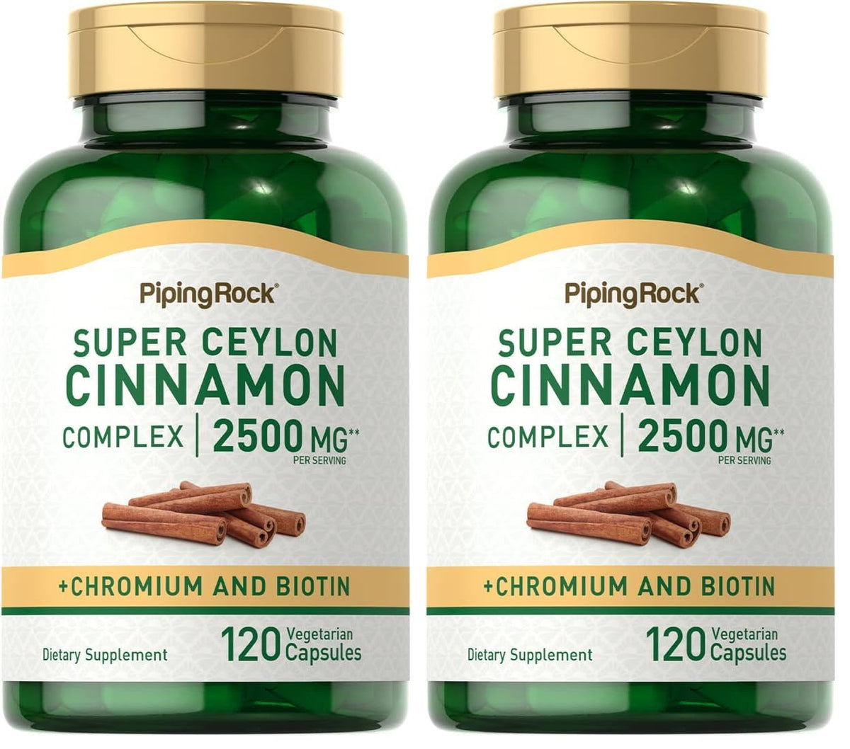 Piping Rock Ceylon Cinnamon Capsules bottle front view