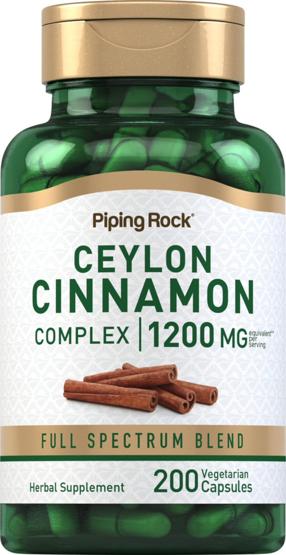 Piping Rock front bottle view showing label and count for clear product identity