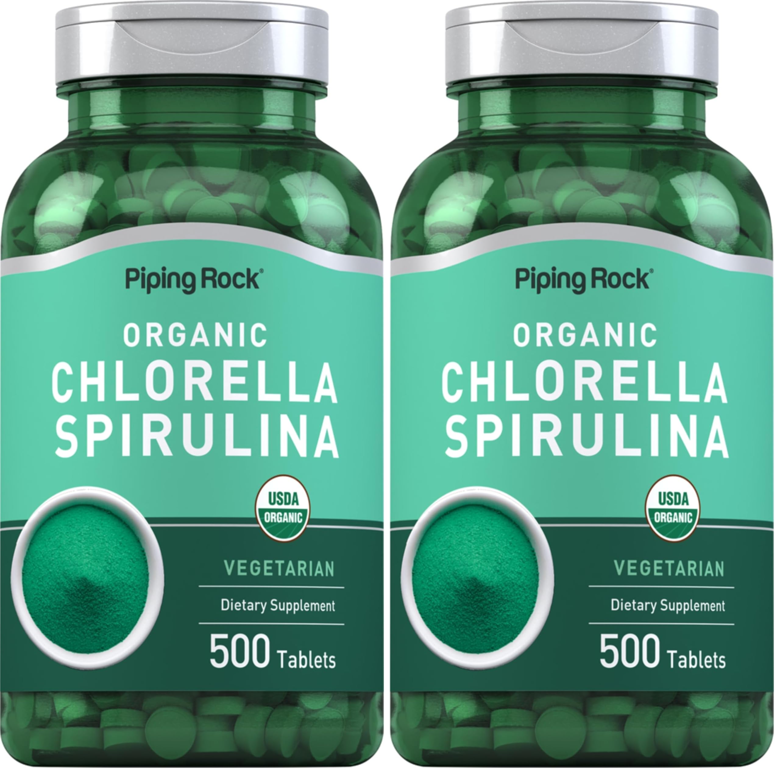 Piping Rock Chlorella Spirulina Organic 500 Tablets hero image