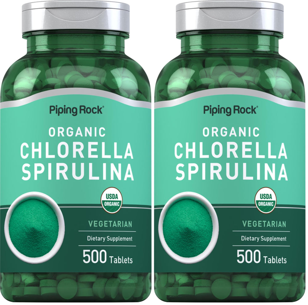 Piping Rock Chlorella Spirulina Organic 500 Tablets hero image