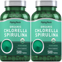 Piping Rock Chlorella Spirulina Organic 500 Tablets hero image