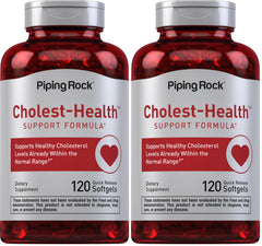Piping Rock Cholesterol Health Supplement bottle with 120 softgels and Plant Sterols