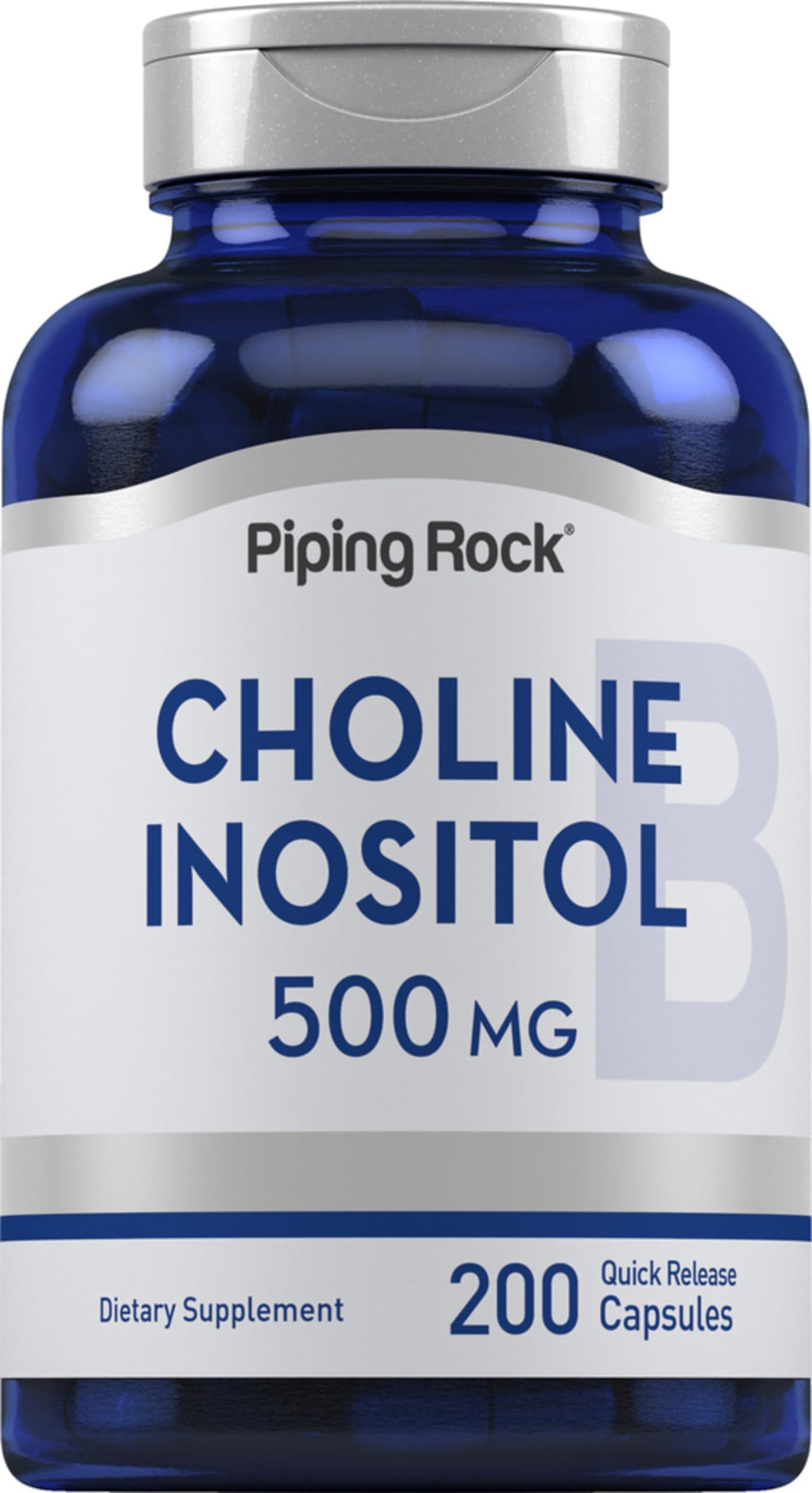 Piping Rock Choline Bitartrate & Myo-Inositol 500mg capsules – front view