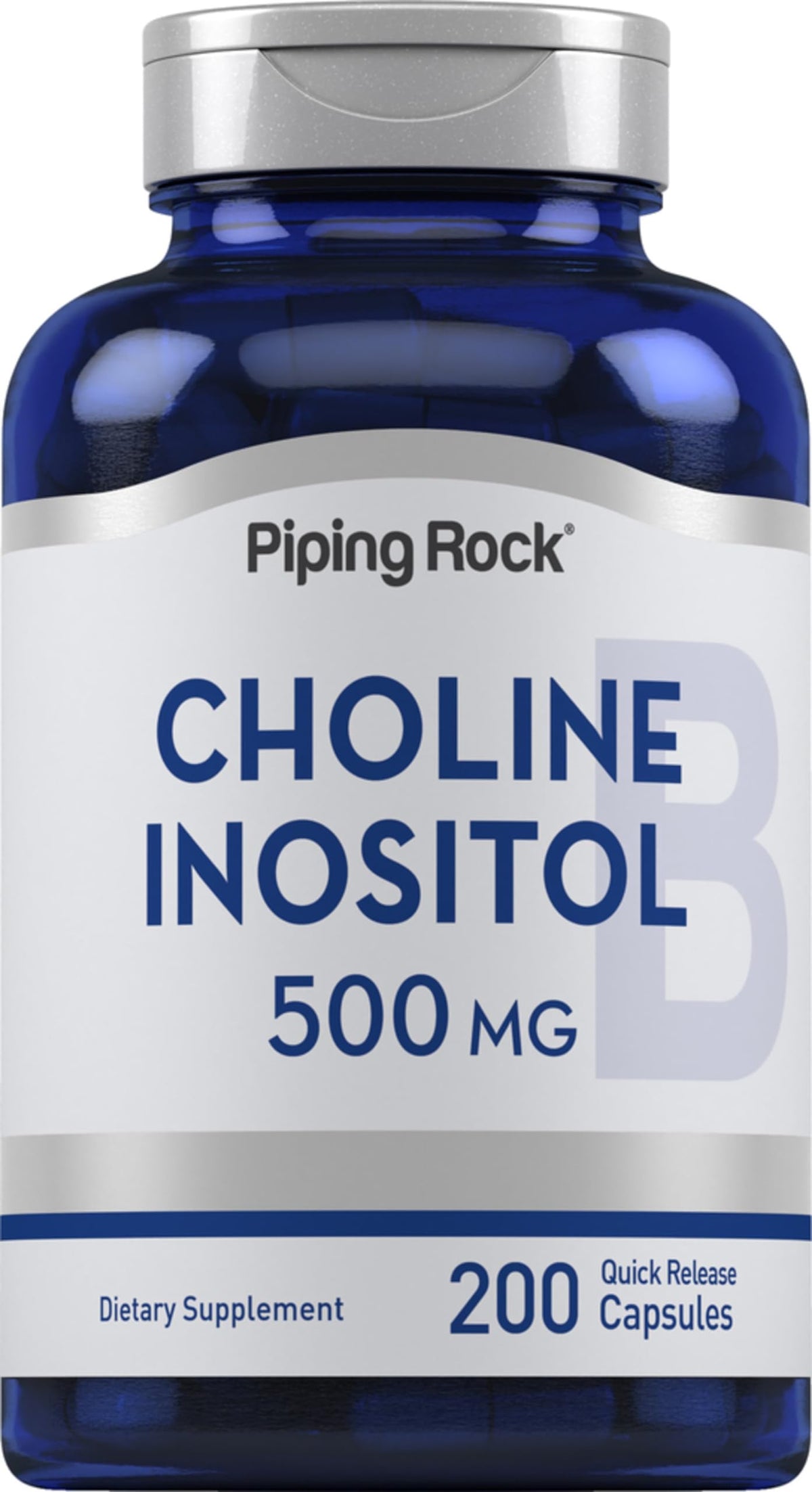 Piping Rock Choline Bitartrate & Myo-Inositol 500mg capsules – front view