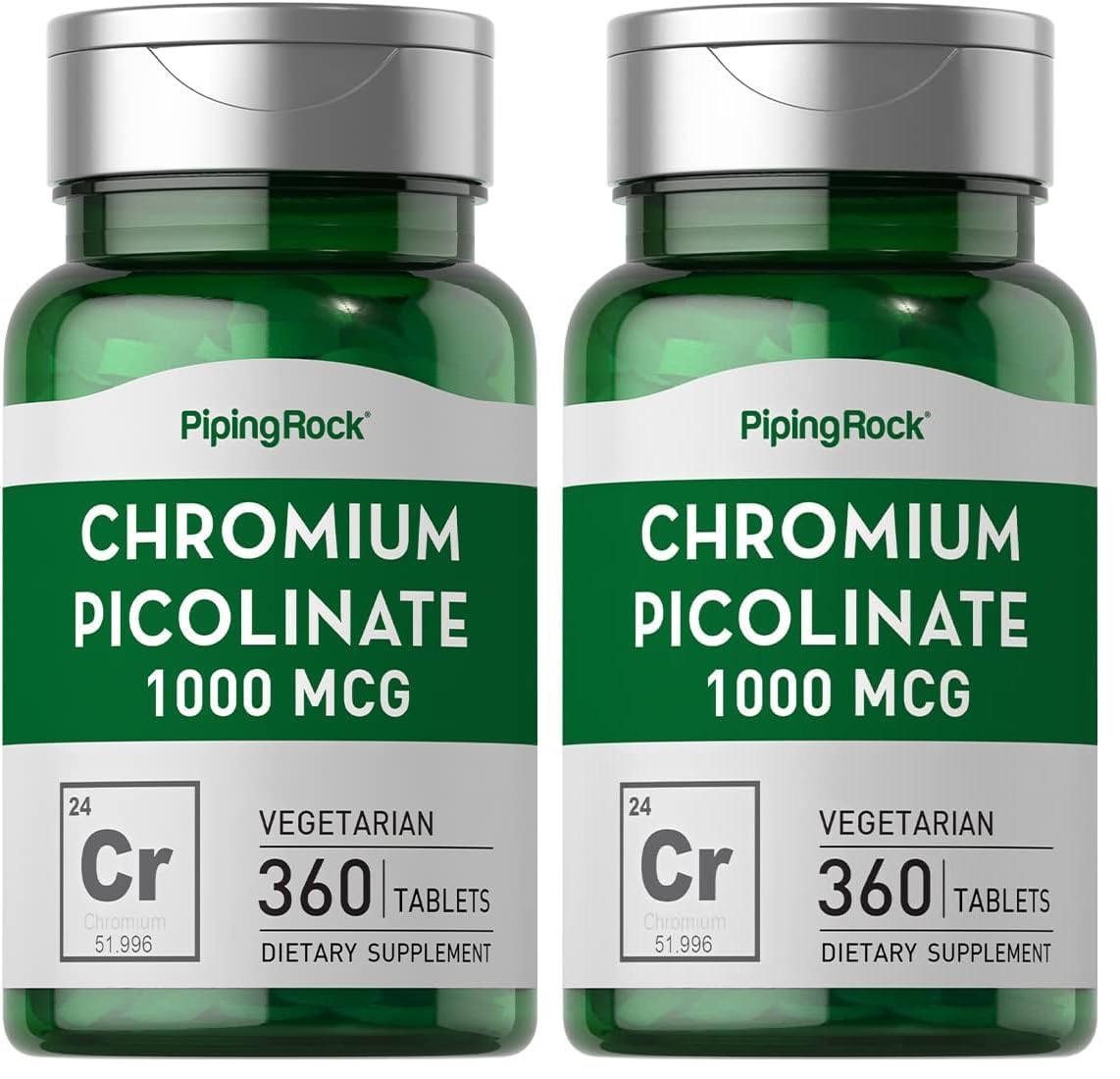 Piping Rock Chromium Picolinate bottle label 1000mcg
