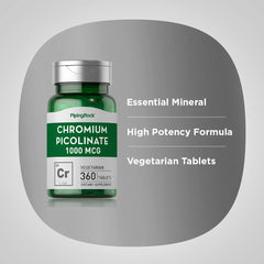 Close-up of chromium picolinate tablets