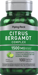 Piping Rock Citrus Bergamot Extract 1500mg bottle with 100 capsules