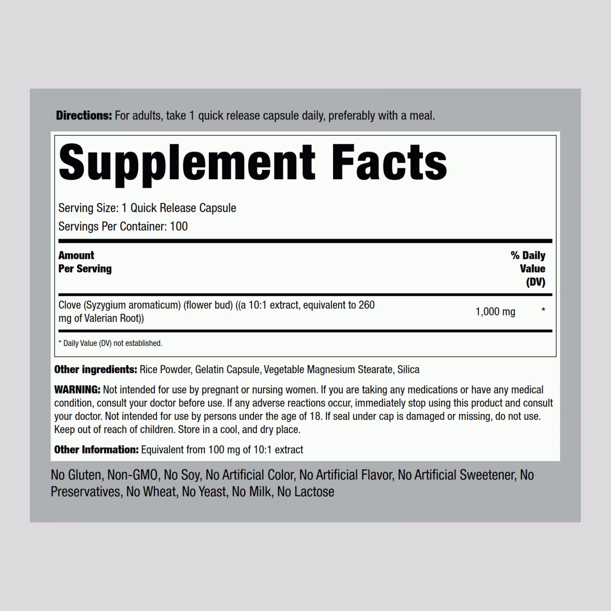 Piping Rock open bottle with visible capsules for easy daily dosing