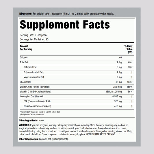 Piping Rock label close-up displaying EPA DHA concentration and ingredient clarity