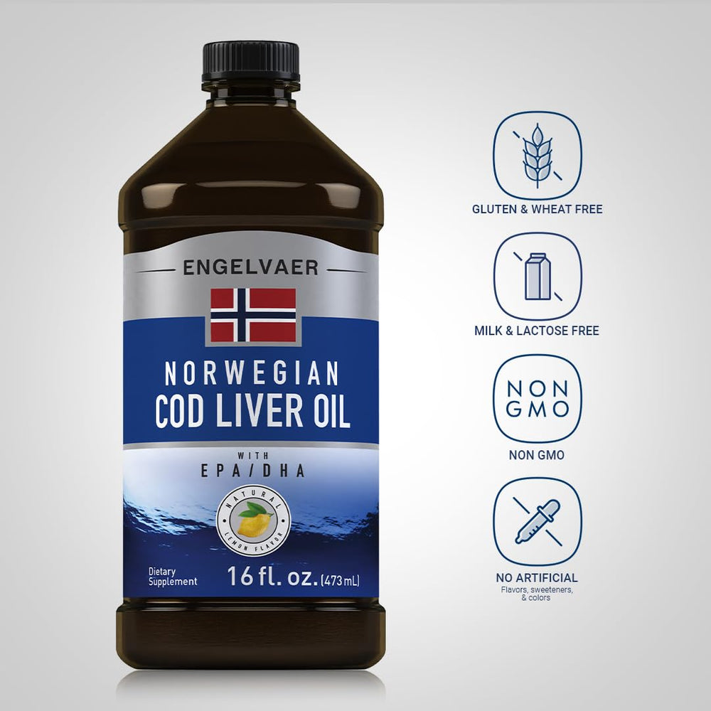 Pouring Piping Rock cod liver oil into a spoon demonstrating smooth texture