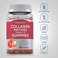 Close-up of Piping Rock collagen gummy texture highlighting chewable strawberry taste