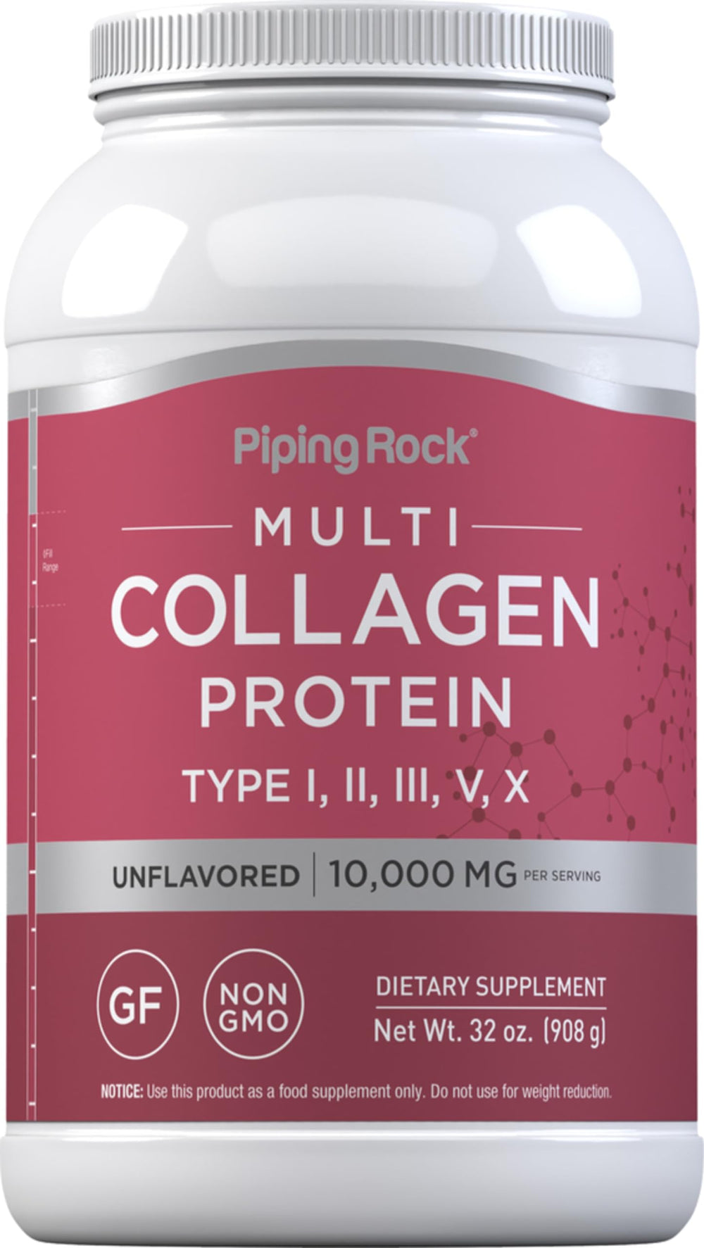 Piping Rock tub front view showing label and 32oz size, clear product information benefit