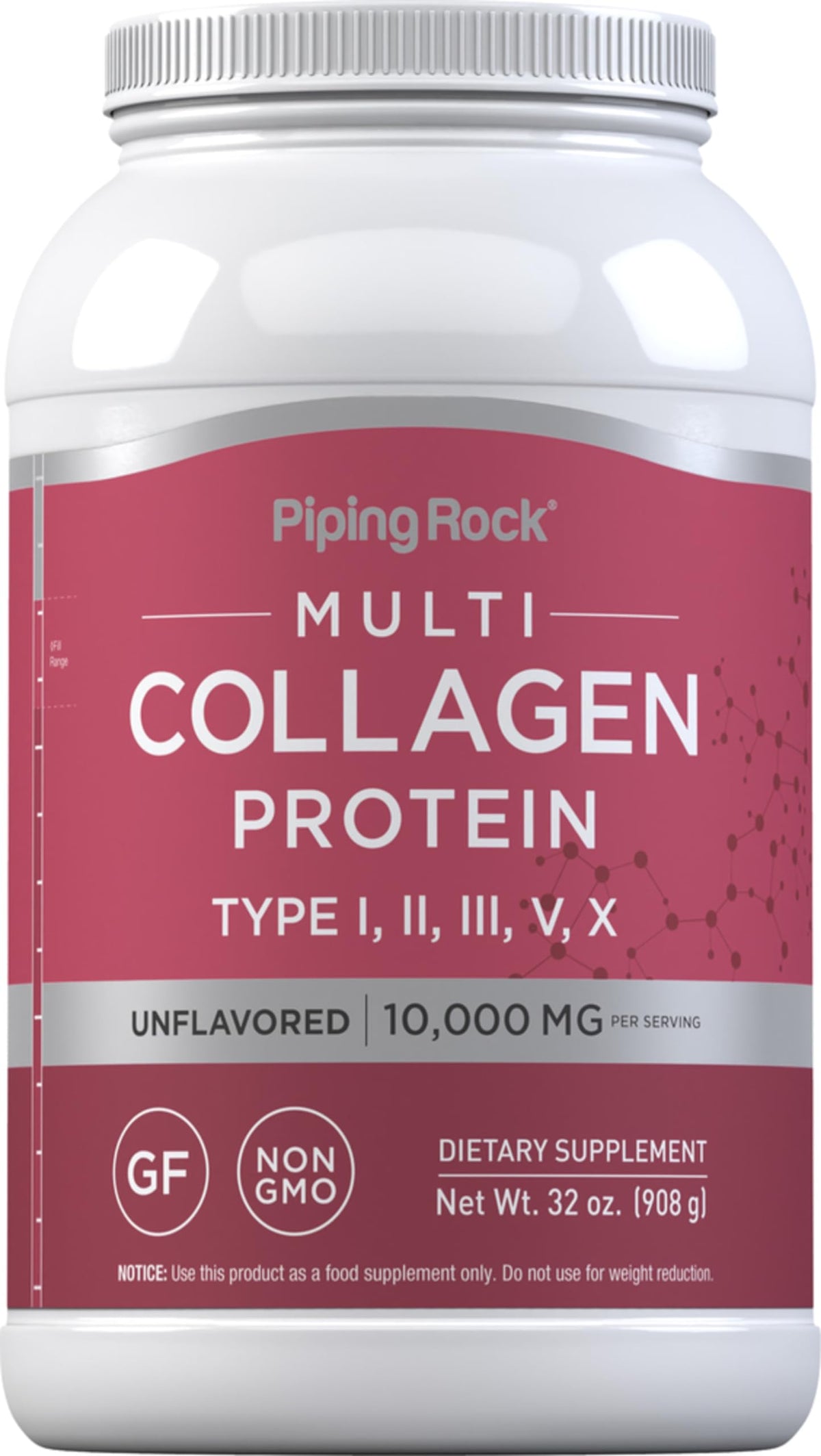 Piping Rock tub front view showing label and 32oz size, clear product information benefit