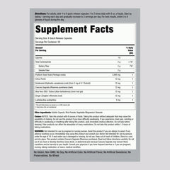 Back view of Piping Rock Colon Cleanse Pills bottle with supplement facts