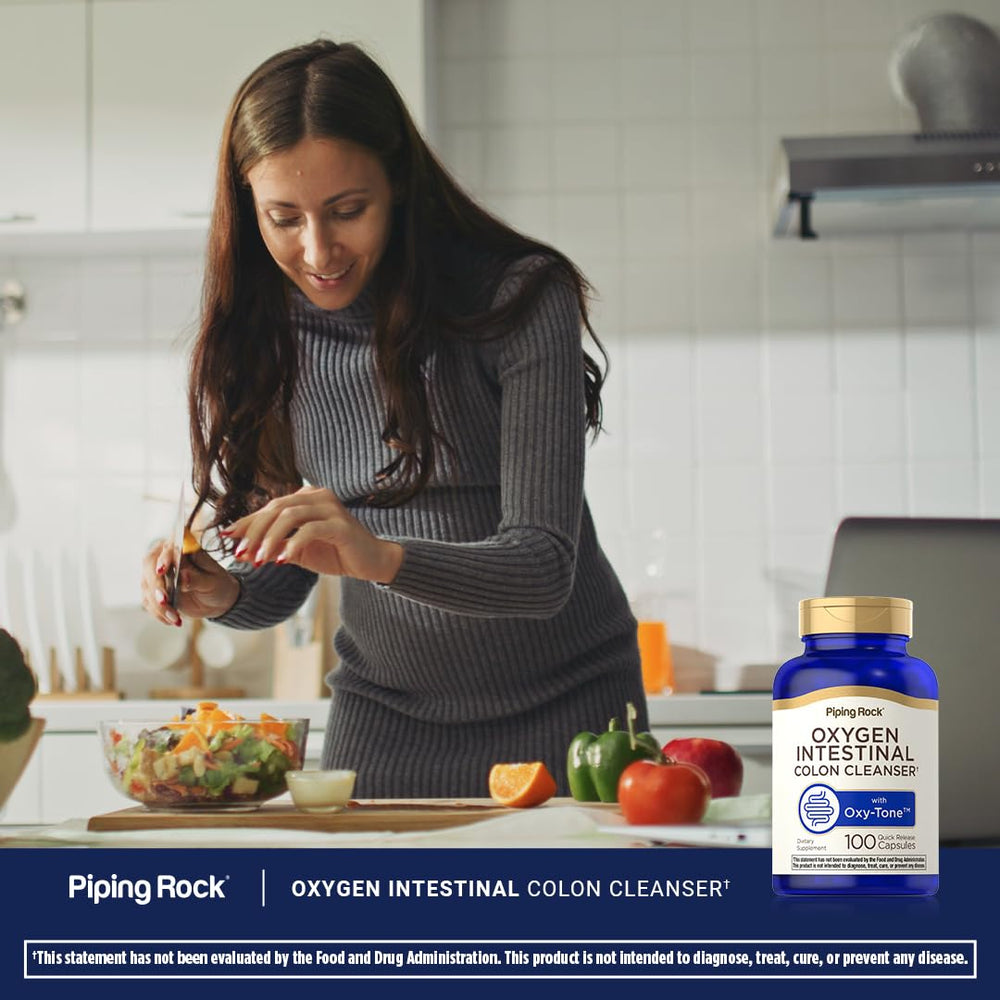 Piping Rock capsules next to a glass of water showing daily use convenience