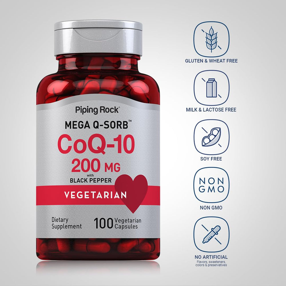 Piping Rock CoQ10 200mg bottle with label