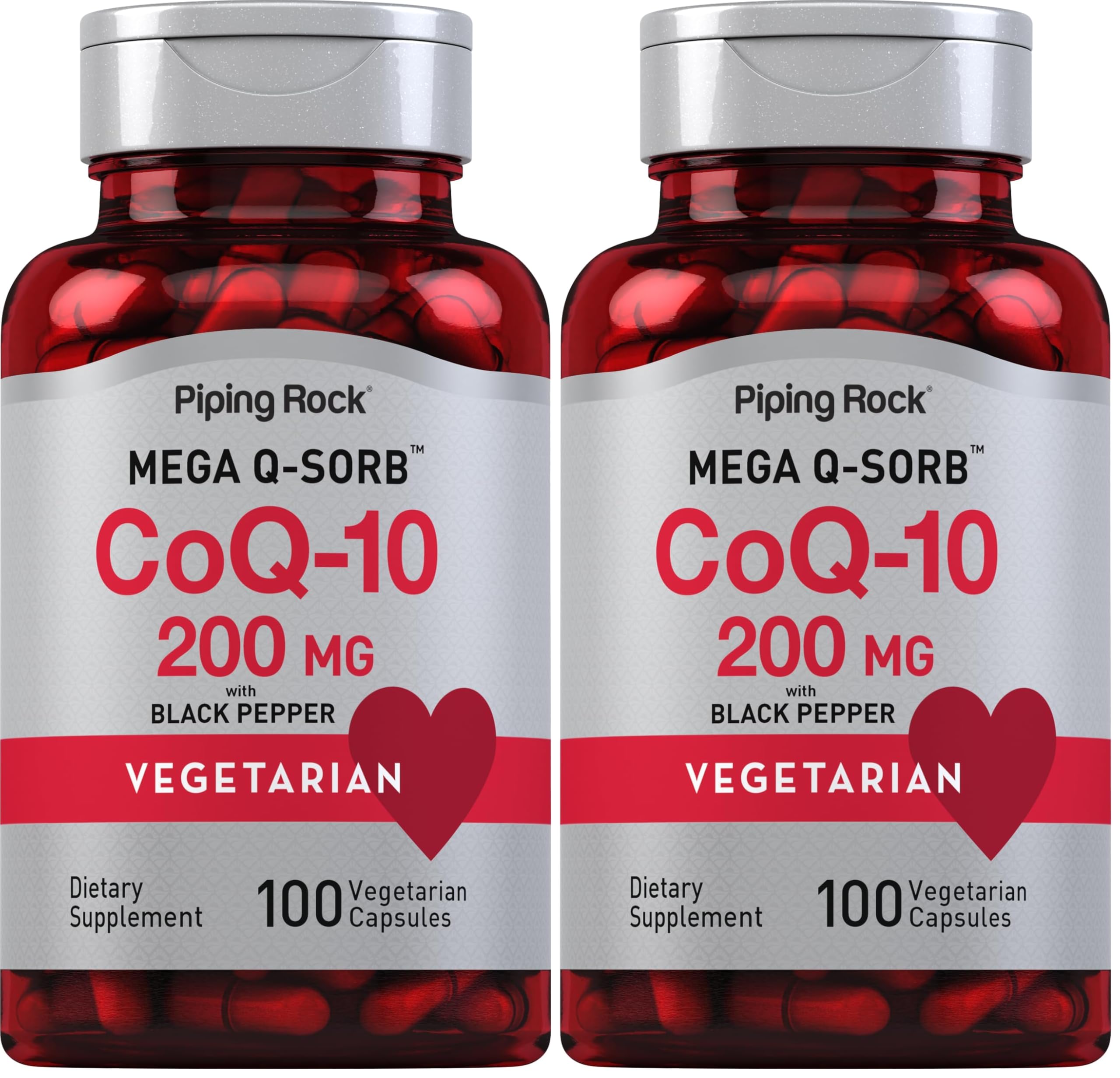 Piping Rock CoQ10 200mg capsules bottle front label