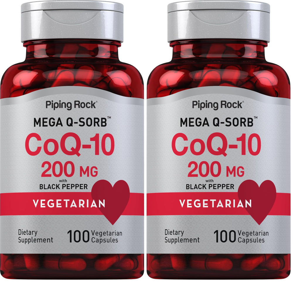 Piping Rock CoQ10 200mg capsules bottle front label