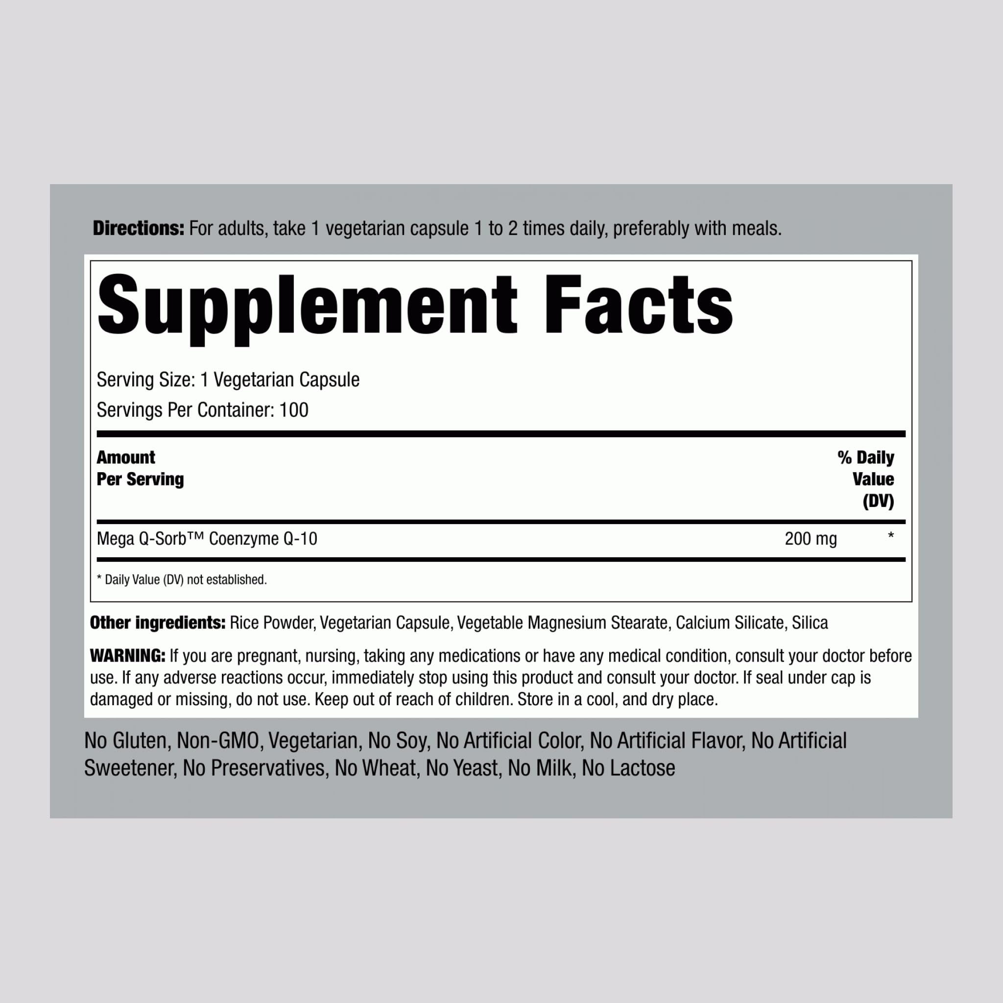 Two-pack of Piping Rock CoQ10 200mg capsules