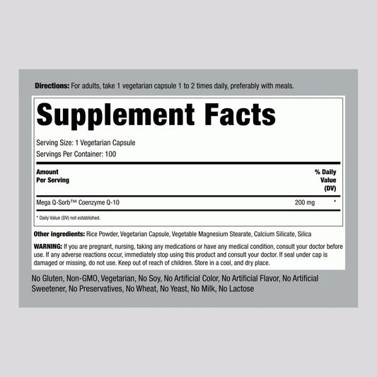 Two-pack of Piping Rock CoQ10 200mg capsules